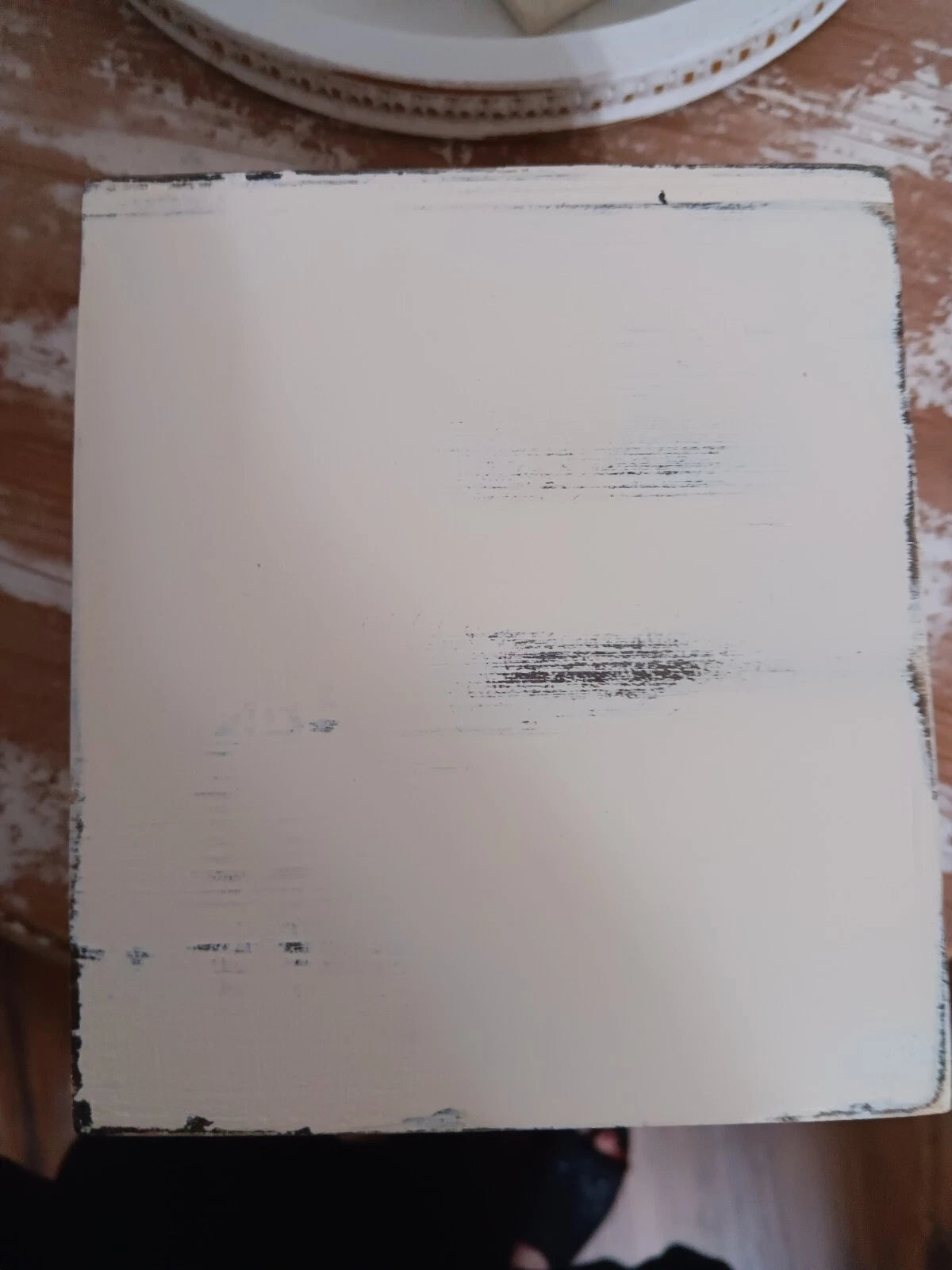 Wooden Tissue Box White Fleur De Leis Cottagecore Shabby Chic | eBay