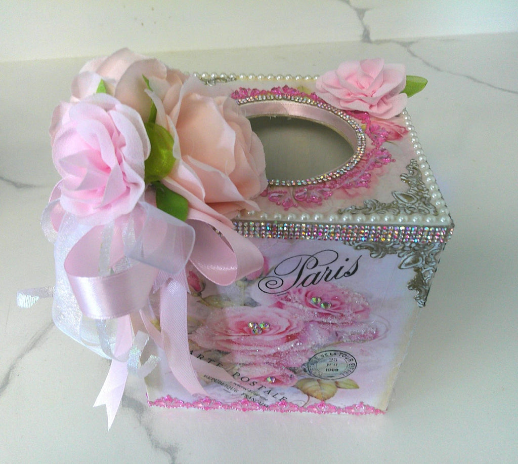 Shabby Chic Victorian Tissue Box Cover~French Inspired Design w/Rose Graphic | eBay