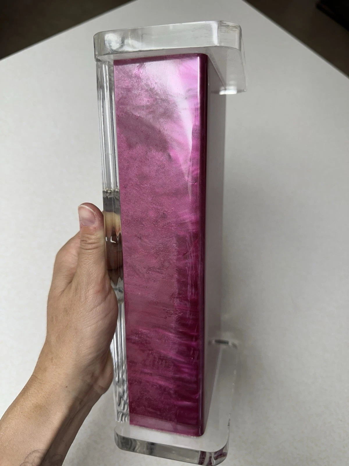 Vintage MCM Regency Thick Lucite Kleenex Cut Tissue Box Holder Acrylic pink | eBay