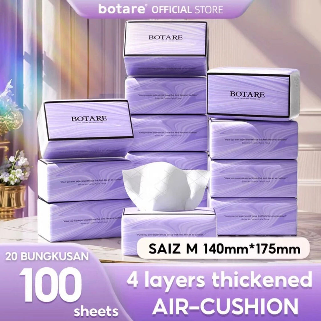 20 packs ] Botare, 4-layer Air Cushion Tissue, 400 sheets, 140*175MM, 1X 20pack | eBay