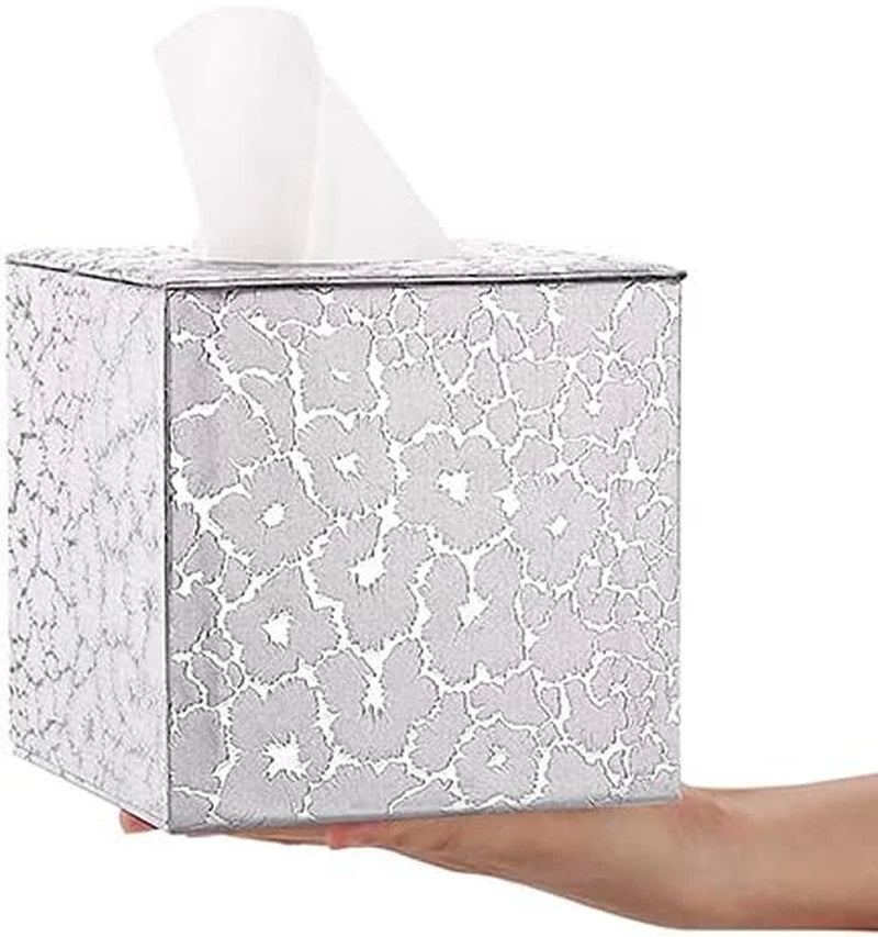Silver Tissue Box Cover - Square Tissue Box Holder for Bathroom Accessories | eBay