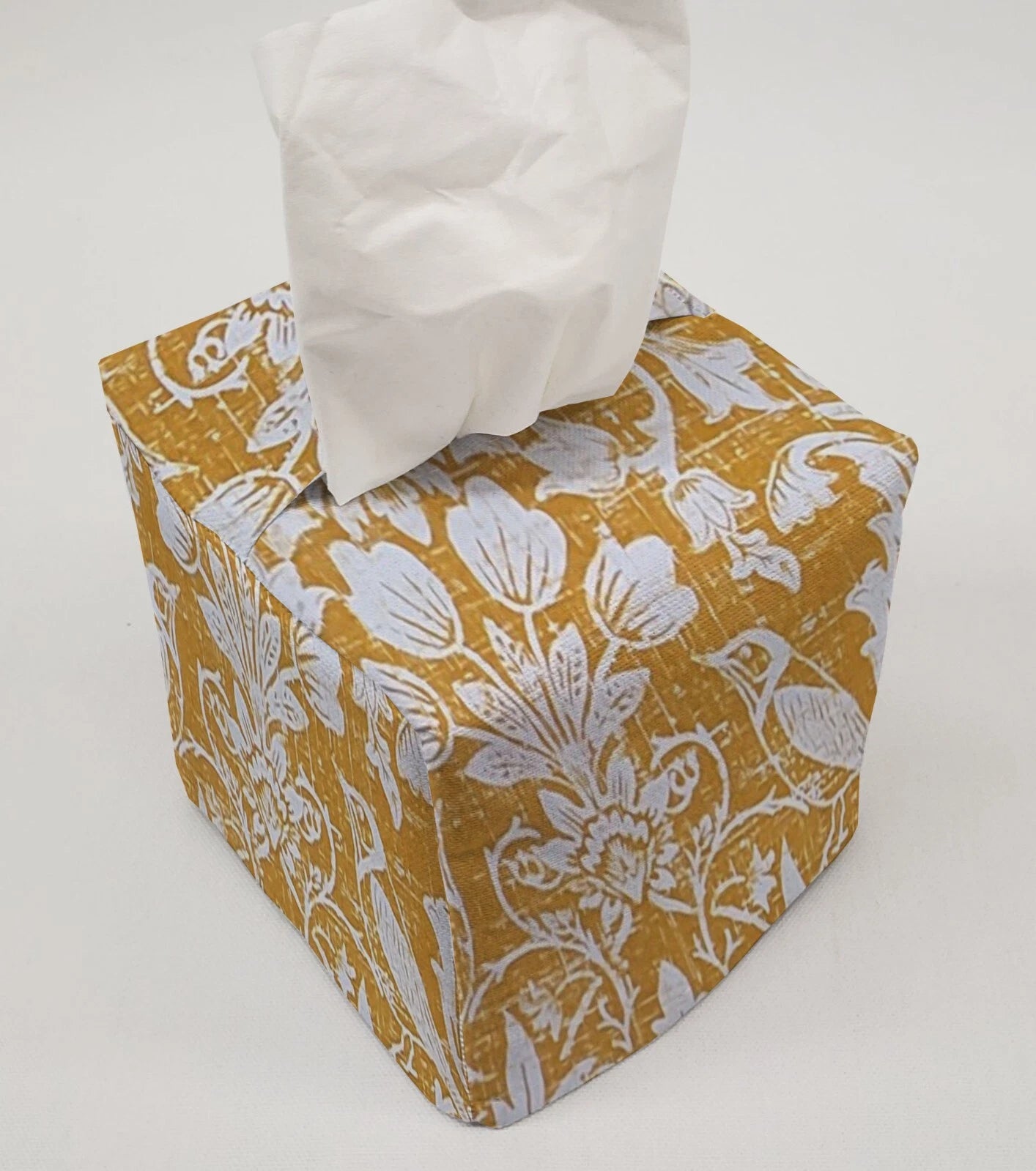 Gold Floral Damask Tissue Box Cover | eBay