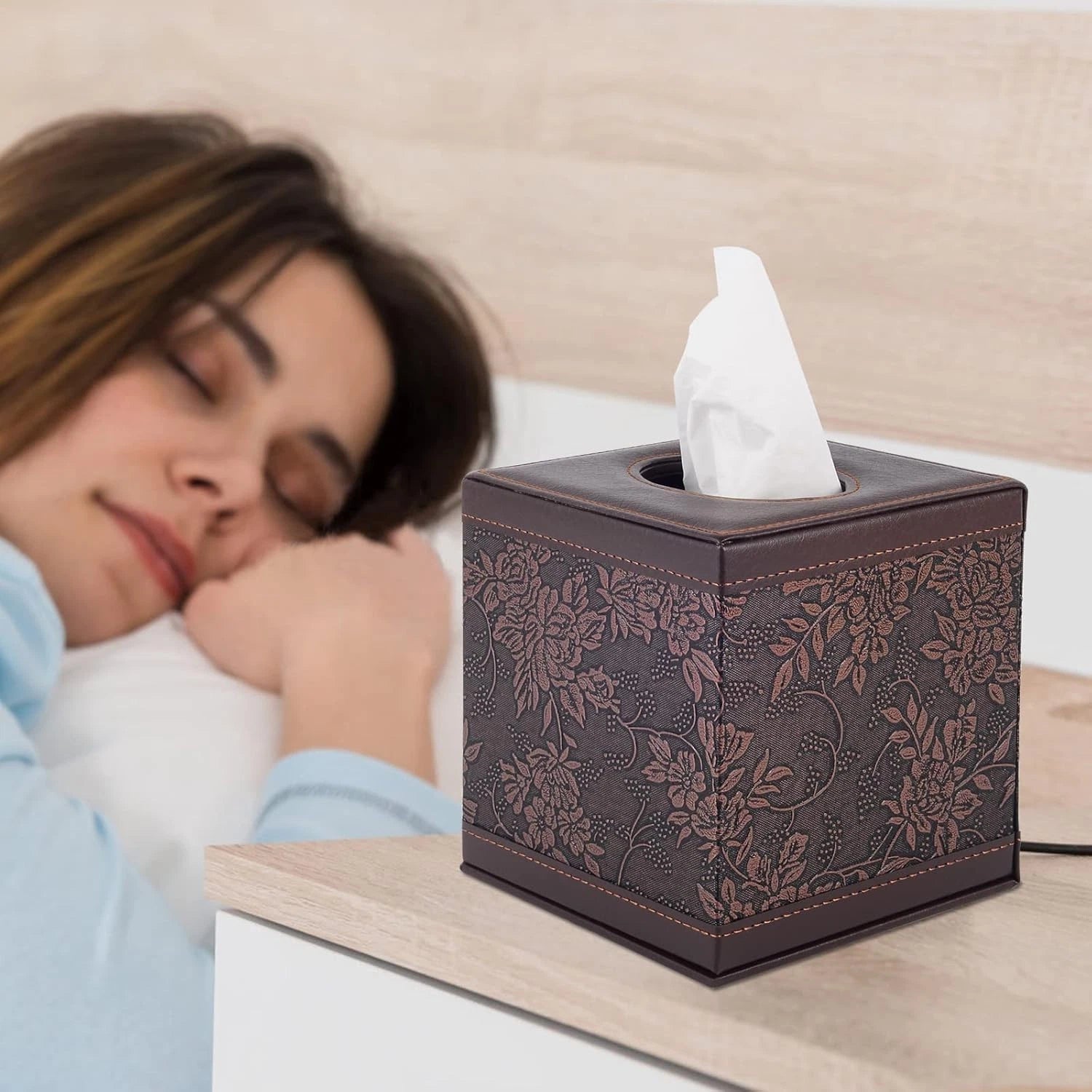 Elegant Leather Tissue Box Cover – Modern Square Design with Magnet Closure | eBay