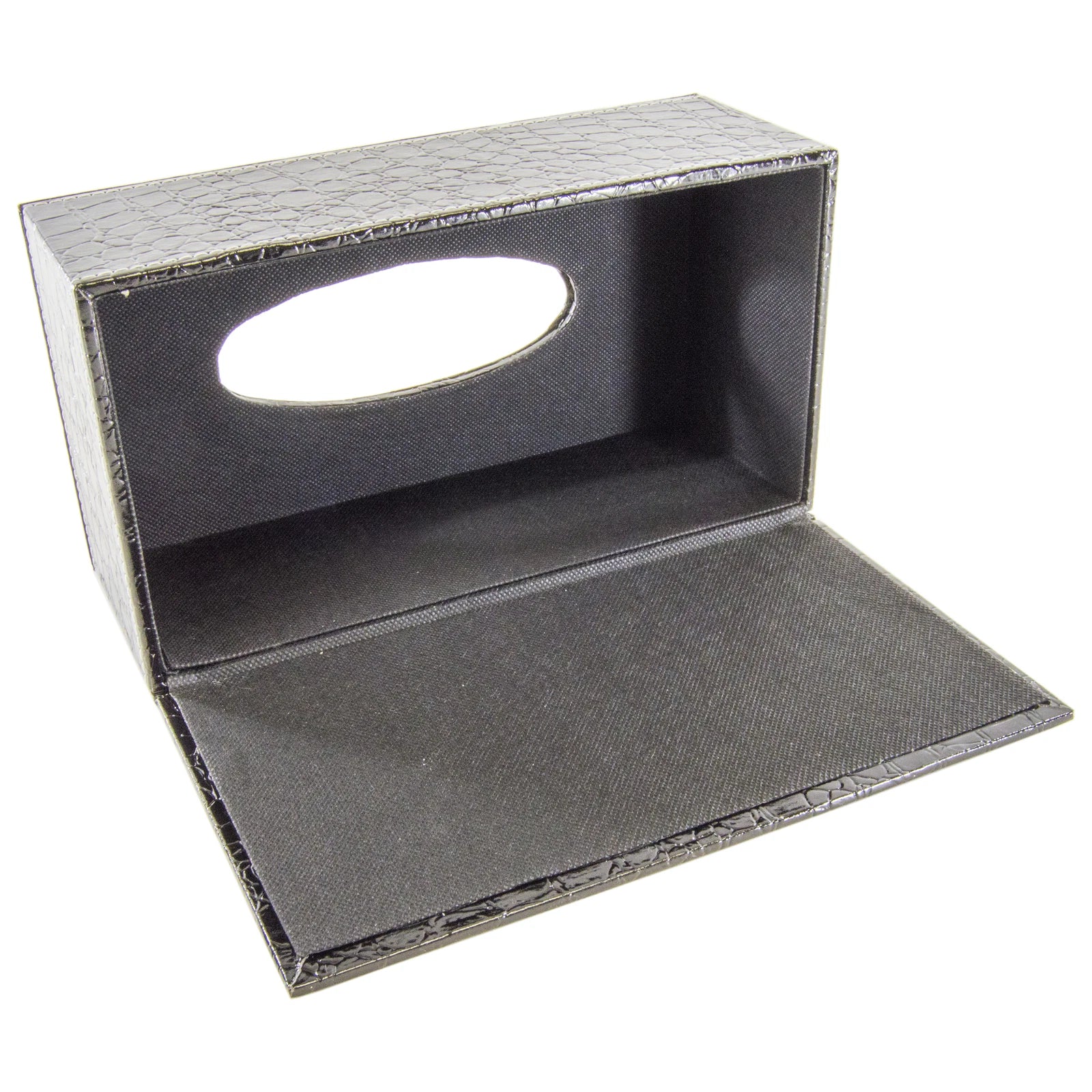 PU Leather Tissue Box Cover Holder for 3.1" Tall Tissue Boxes (Black Crocodile) | eBay