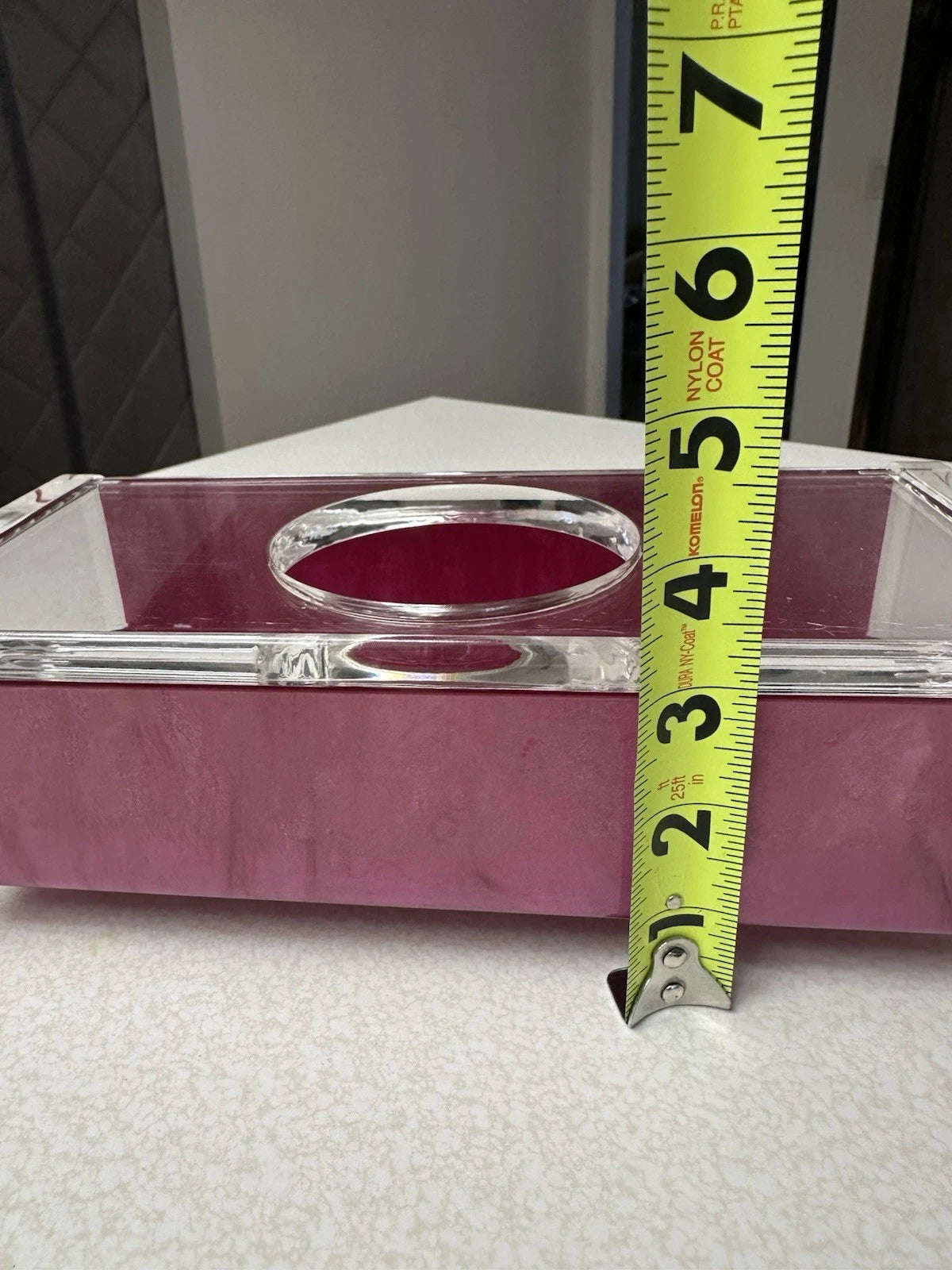 Vintage MCM Regency Thick Lucite Kleenex Cut Tissue Box Holder Acrylic pink | eBay