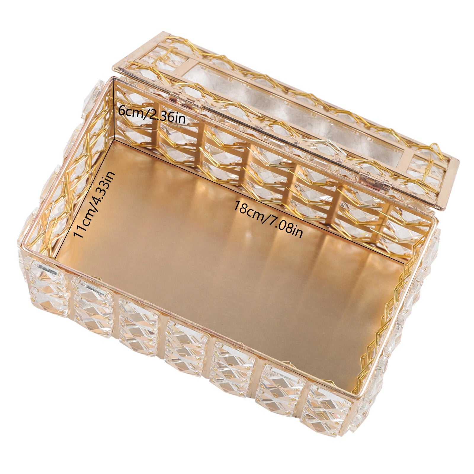 Rhinestone Rectangular Crystal Tissue Box Napkin Case Paper Tissue Holder Box US | eBay