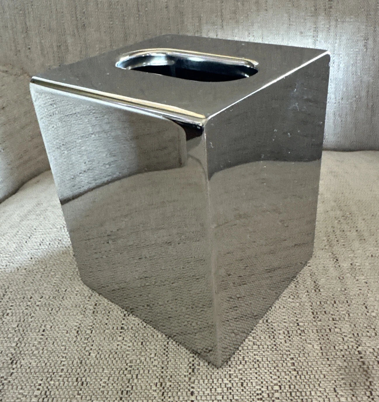 Square Metal Silver Tone Facial Tissue Box Cover Holder | eBay