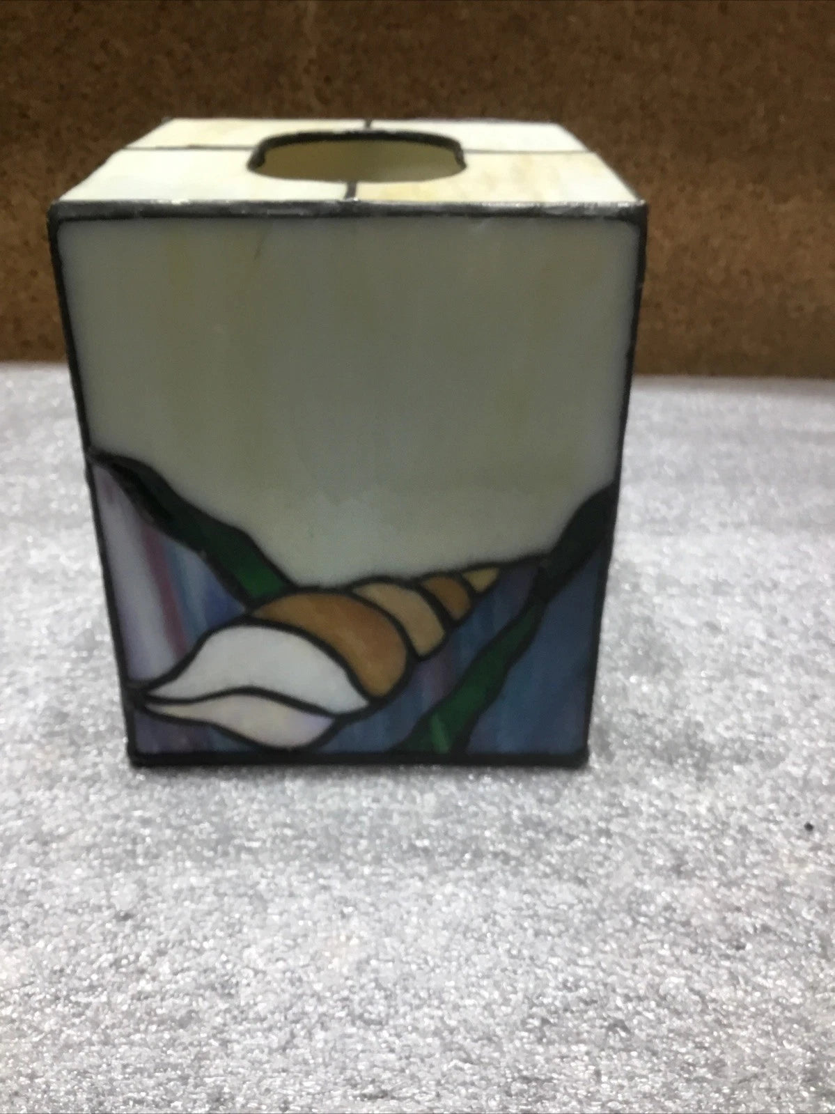 Fish And Shells Stain Glass Tissue Box Cover | eBay