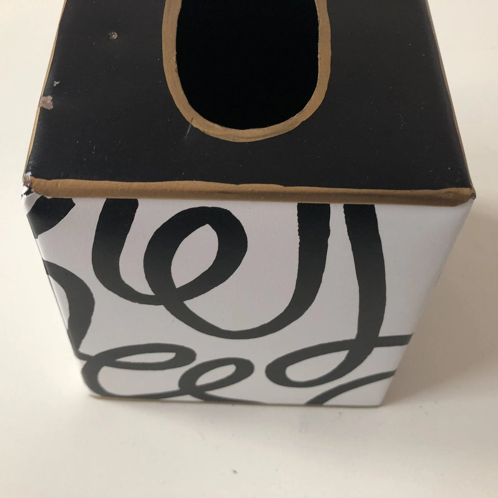 Jaye's Studio Tissue Box Cover Black and White Scribbles | eBay