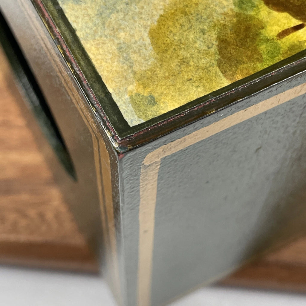 Hippo African Safari Antique Painted Print Animal Wood Green Tissue Box Cover | eBay