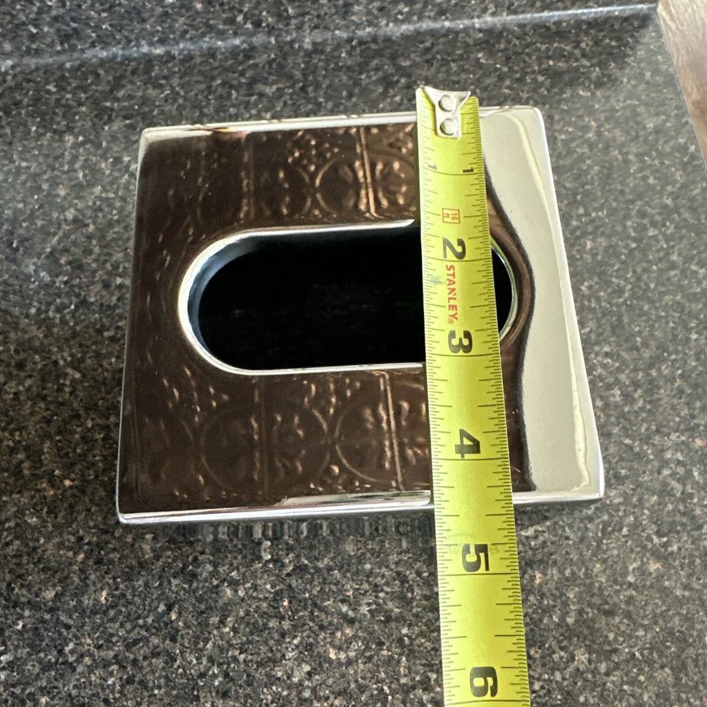 Square Metal Silver Tone Facial Tissue Box Cover Holder | eBay