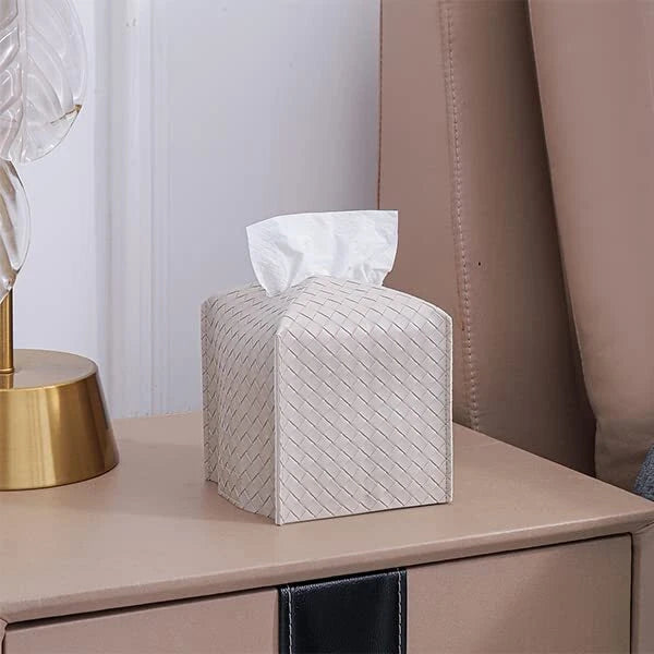 Tissue Box Cover PU Leather Tissue Holder Square Facial Tissue Case Facial Pa... | eBay