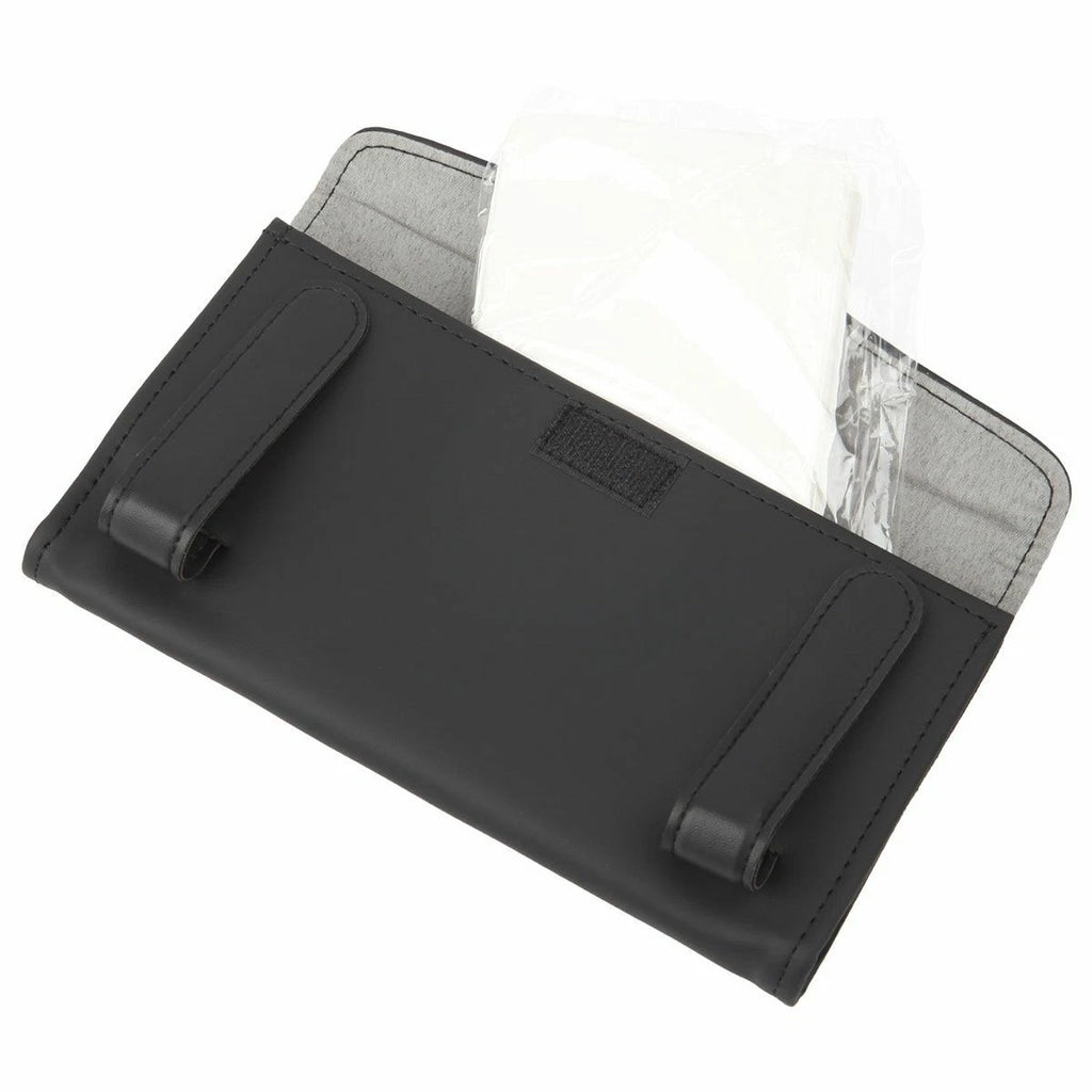 Universal Car Tissue Box PU Leather Organizer Sun Visor Holder Paper Towel Clip | eBay