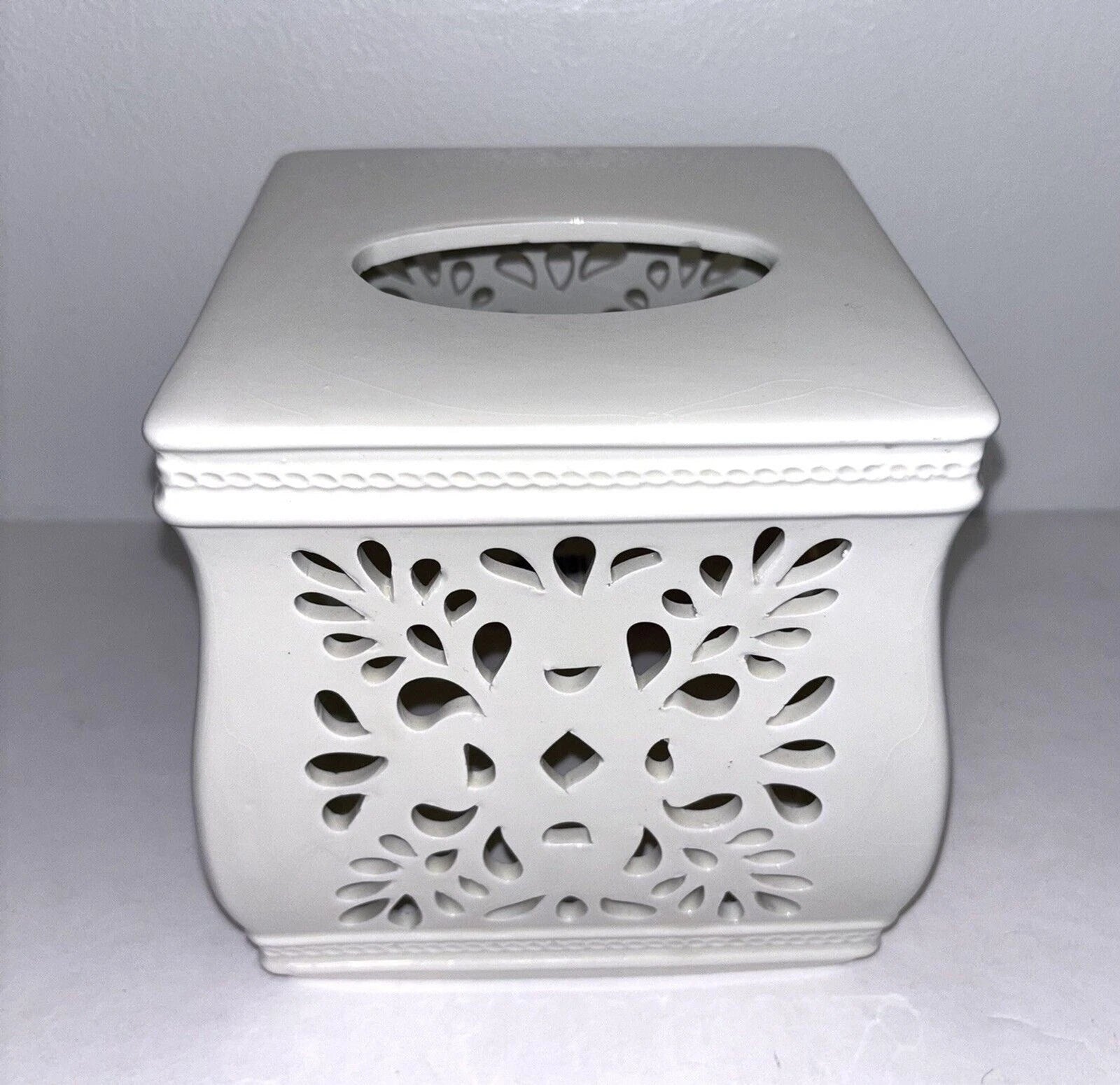Country Living White Ceramic Tissue Cover | eBay