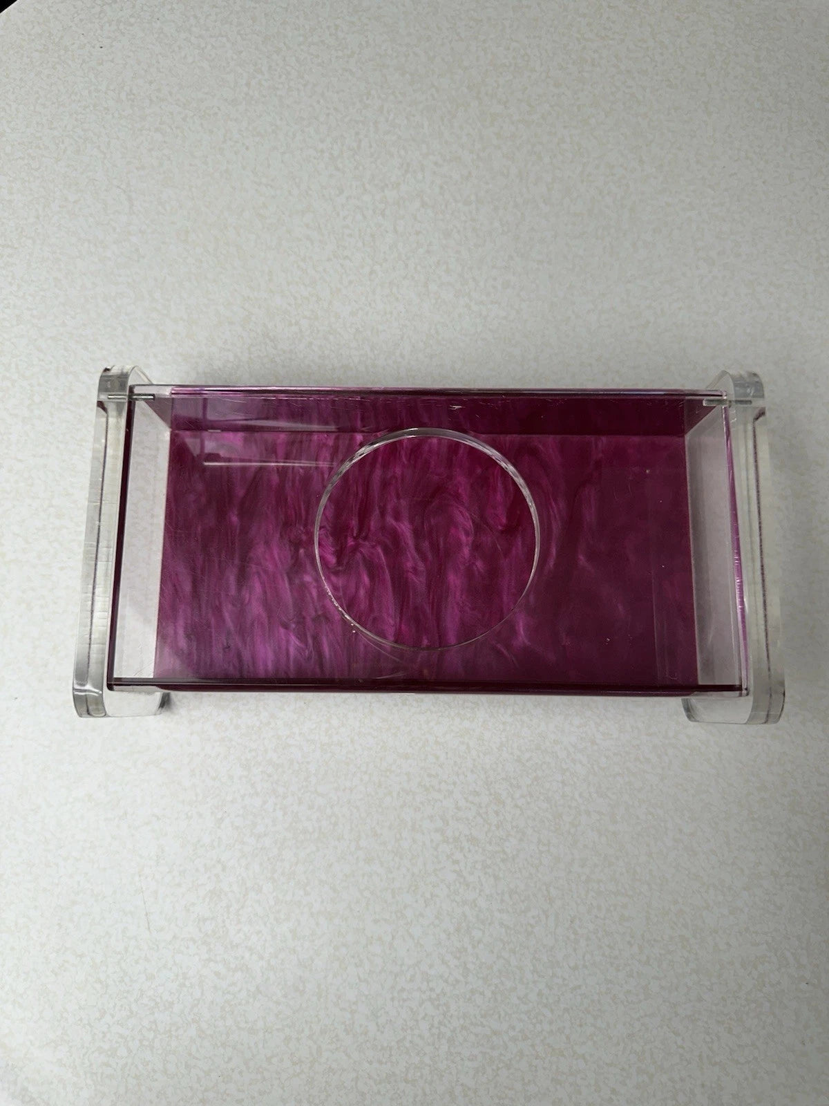 Vintage MCM Regency Thick Lucite Kleenex Cut Tissue Box Holder Acrylic pink | eBay