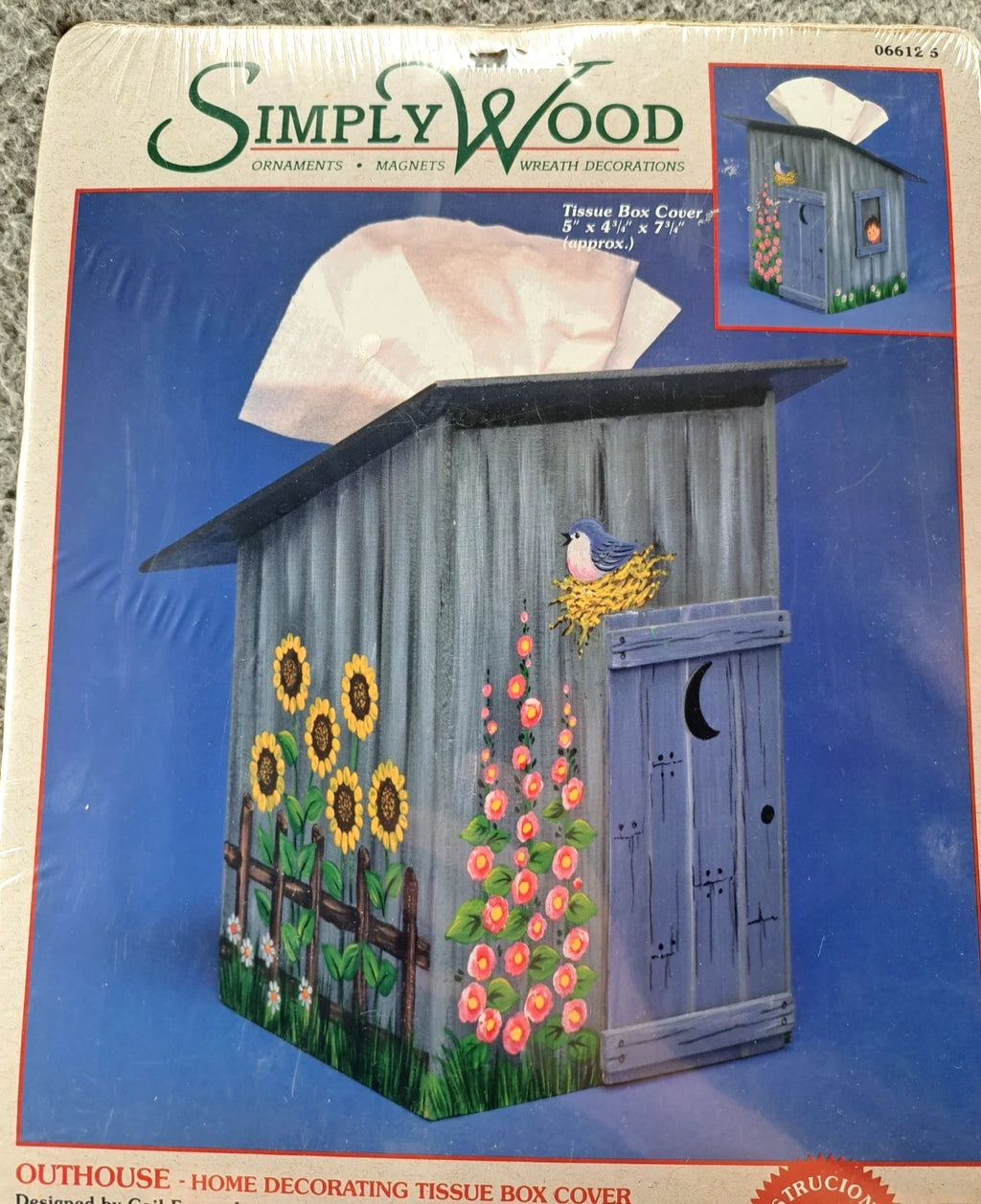 VINTAGE LOT OF 2 Simply Wood Outhouse Tissue Box Cover Build Kit 1999 USA NWT | eBay