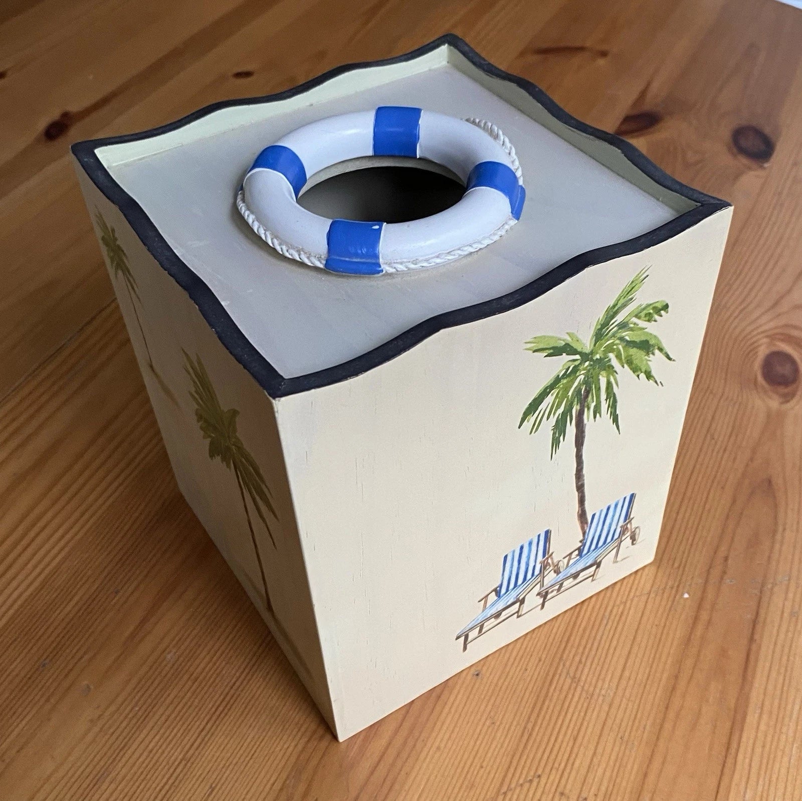 Wood Tissue Box Cover For Beach House Decor Nautical Theme | eBay