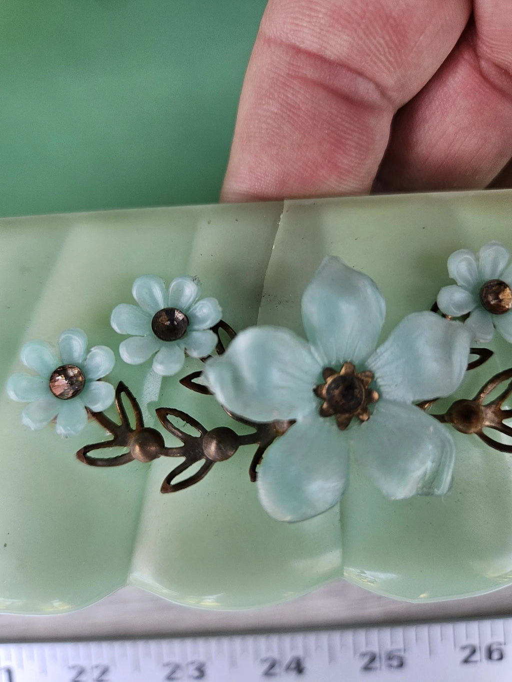 Vtg 60s Menda Co. Tissue Box Holder Cover Rectangle Mint Foam Green Floral Photo | eBay