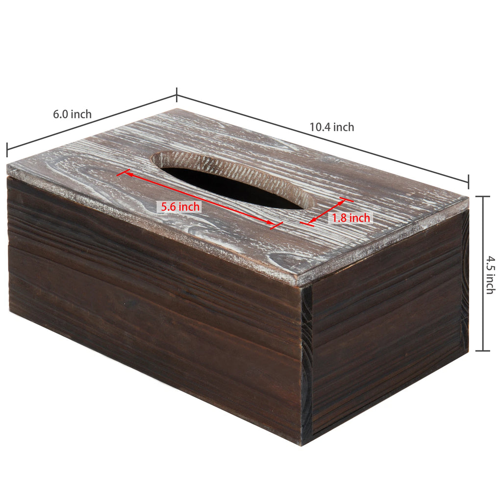 MyGift Rustic Distressed Textured Torched Wood Rectangle Tissue Box Holder Cover | eBay