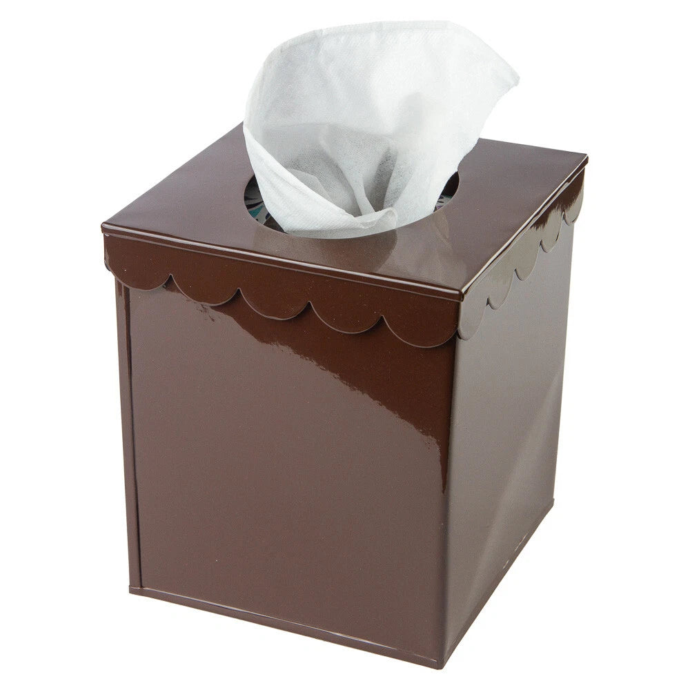 Set of 2 Brown Enamel 5" Square Metal Tissue Box Covers | eBay
