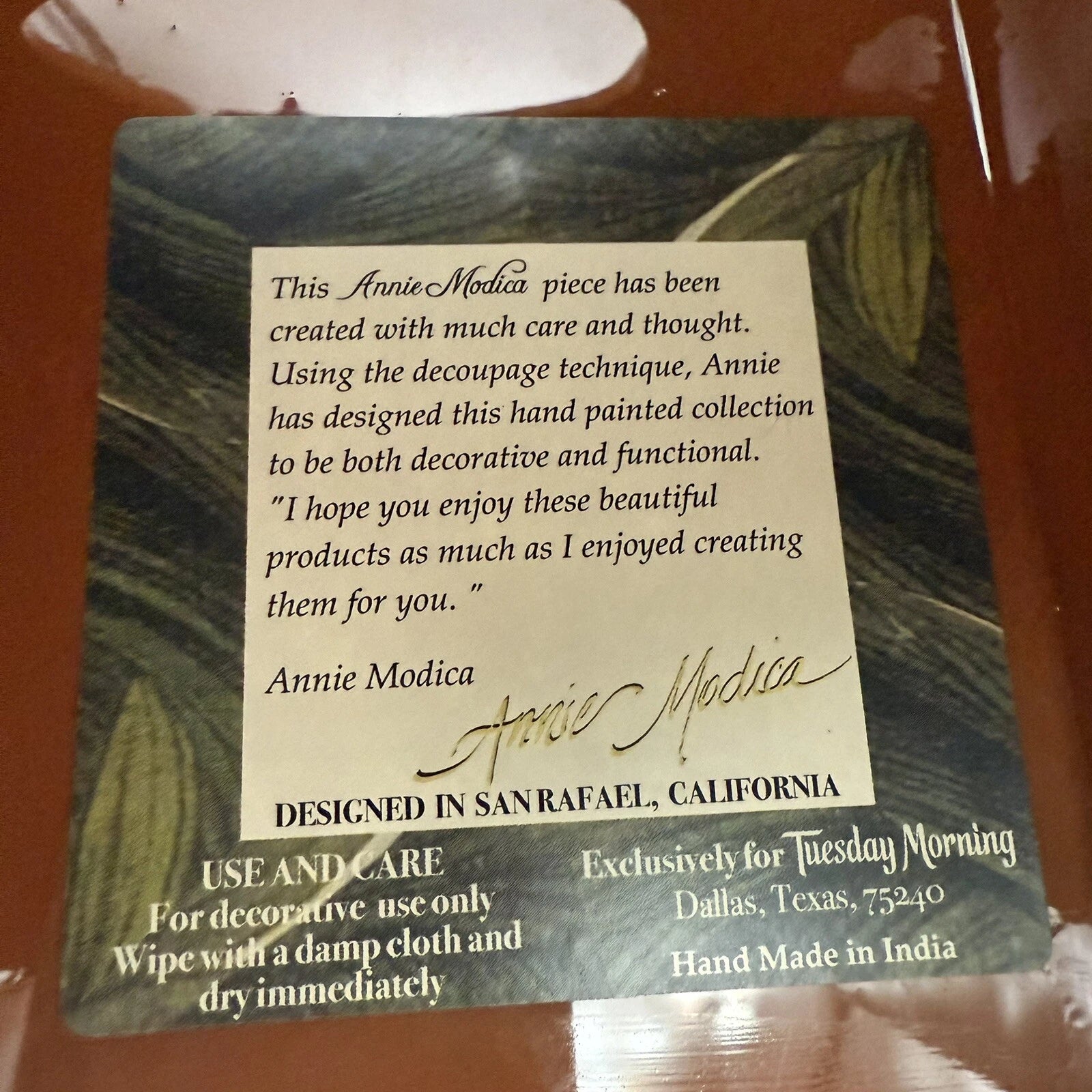 Annie Modica Butterfly Tissue Box Cover Decoupage Technique Hand Painted | eBay