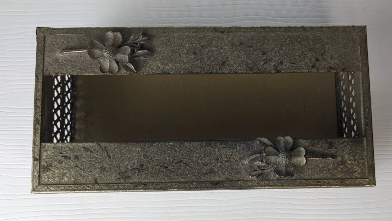 Vintage silvertone flower lattice Tissue Box Holder Ornate Hollywood Regency MCM | eBay