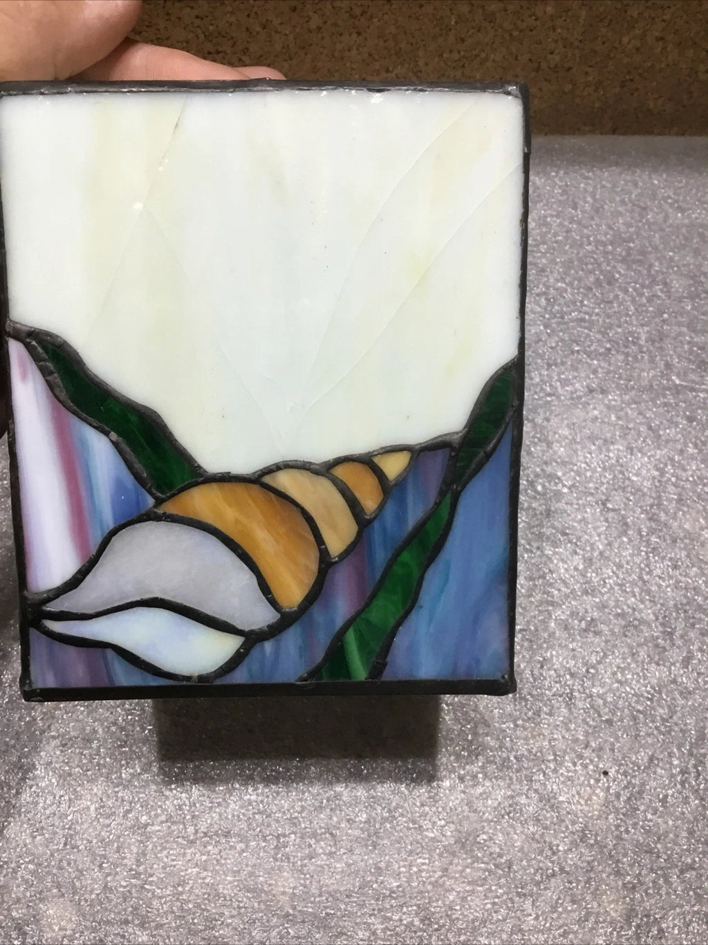 Fish And Shells Stain Glass Tissue Box Cover | eBay