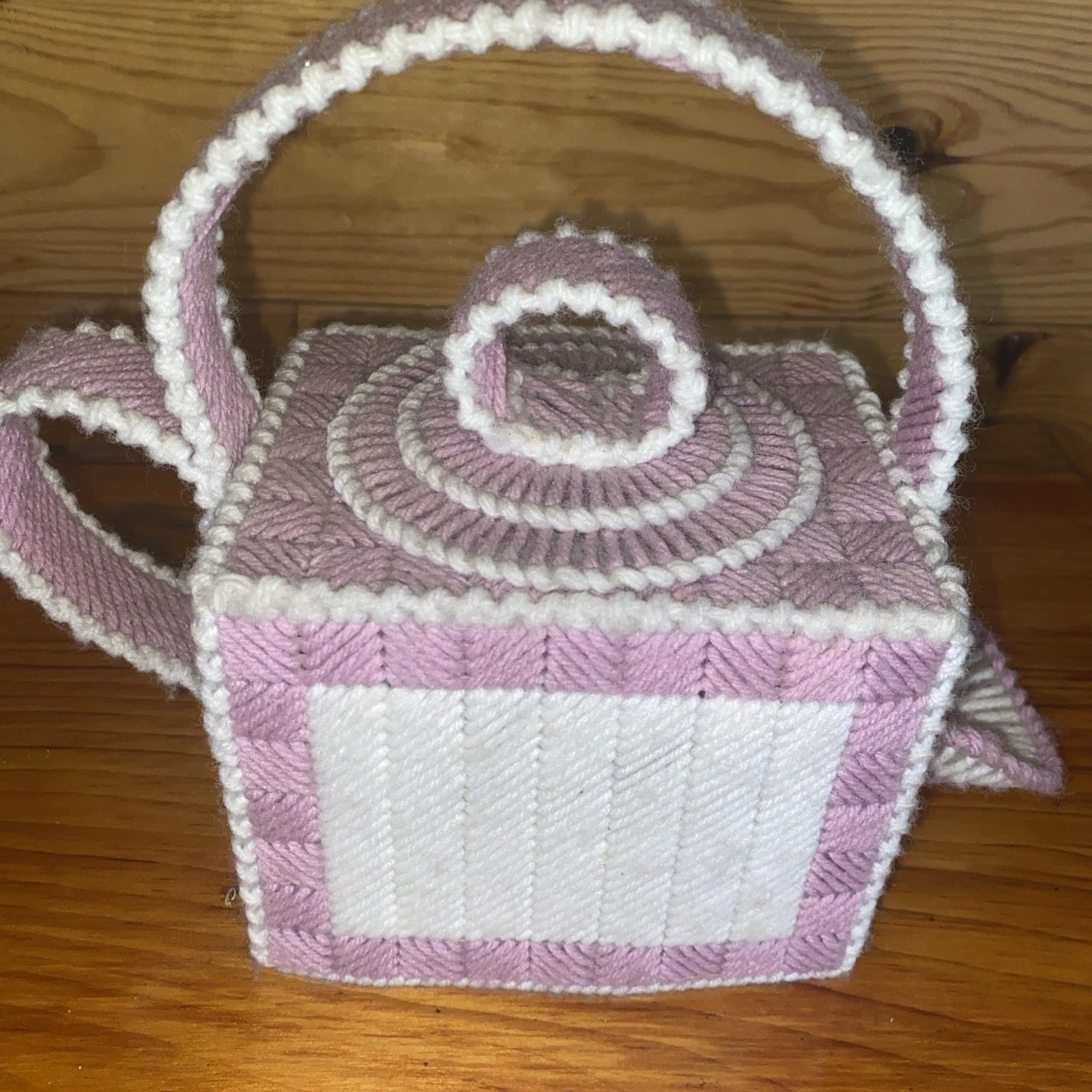 Vintage Needlepoint Kleenex Tissue Box Cover Tea Pot Hand Stitched NOS | eBay