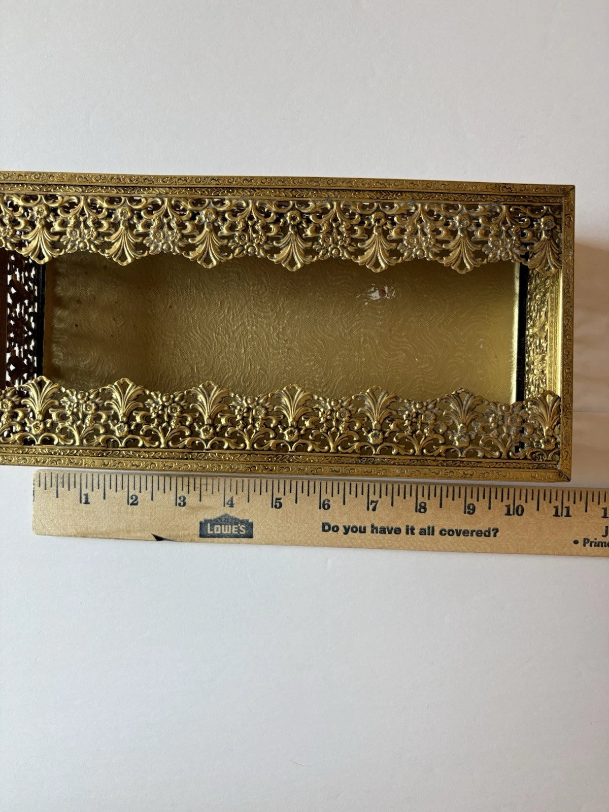 Vintage MCM Gold Tone Roses Ormolu Tissue Box Holder Ornate Hollywood Regency | eBay