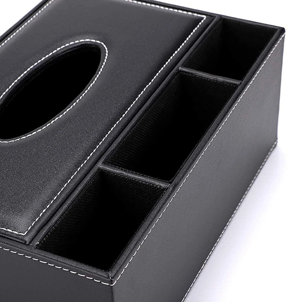 Pu Leather Tissue Box Cover Multifunctional Tissue Box Holder With Stationery Re | eBay