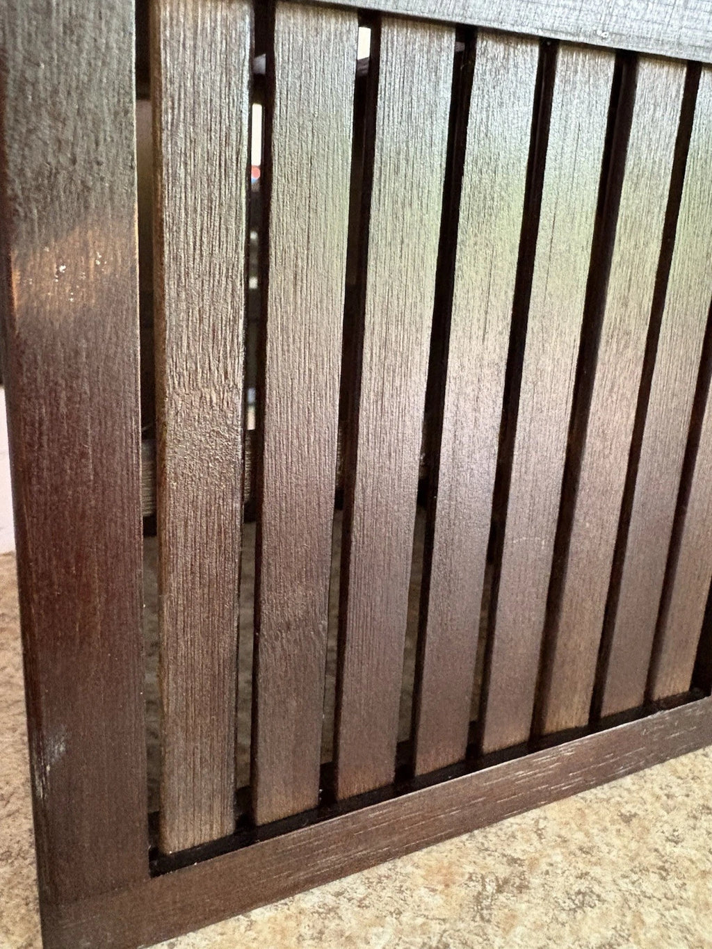 Wood Slats Brown Square Tissue Box Cover | eBay