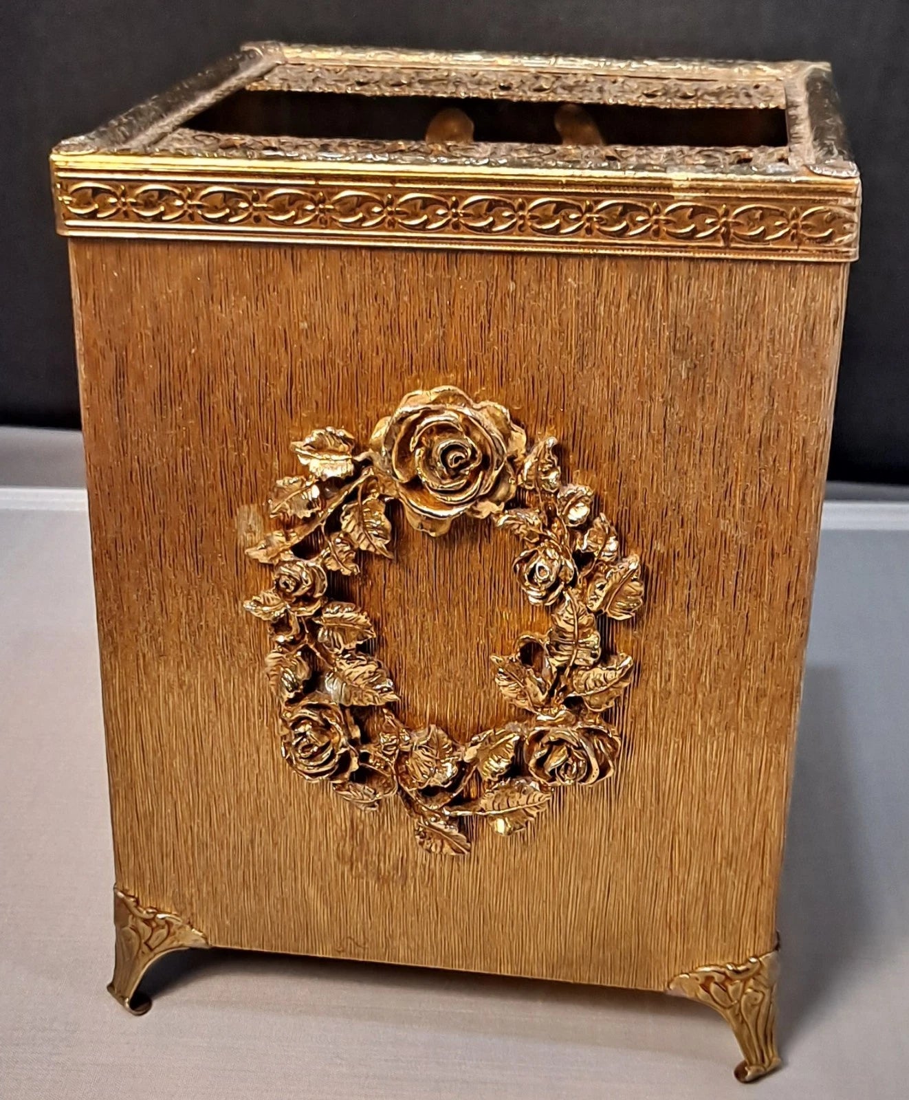Vintage Italian Rococo Baroque Gold Gilded Square Hinged Tissue Box Holder | eBay