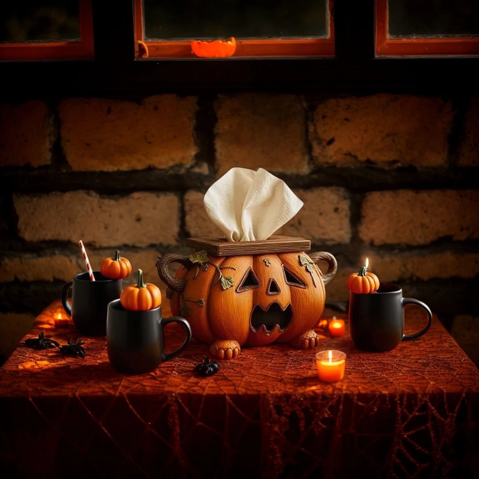 Pumpkin Tissue Box Holder Napkin Organizer for Home Pumpkin Shaped delightful | eBay