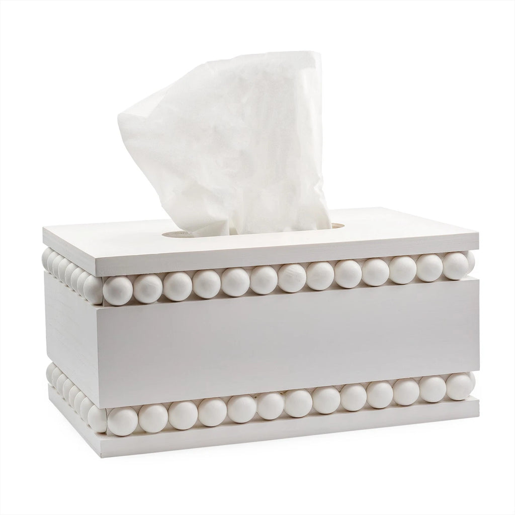 Beaded Tissue Box Cover, Rectangular White; Rustic Farmhouse Wood Tissue Holder | eBay