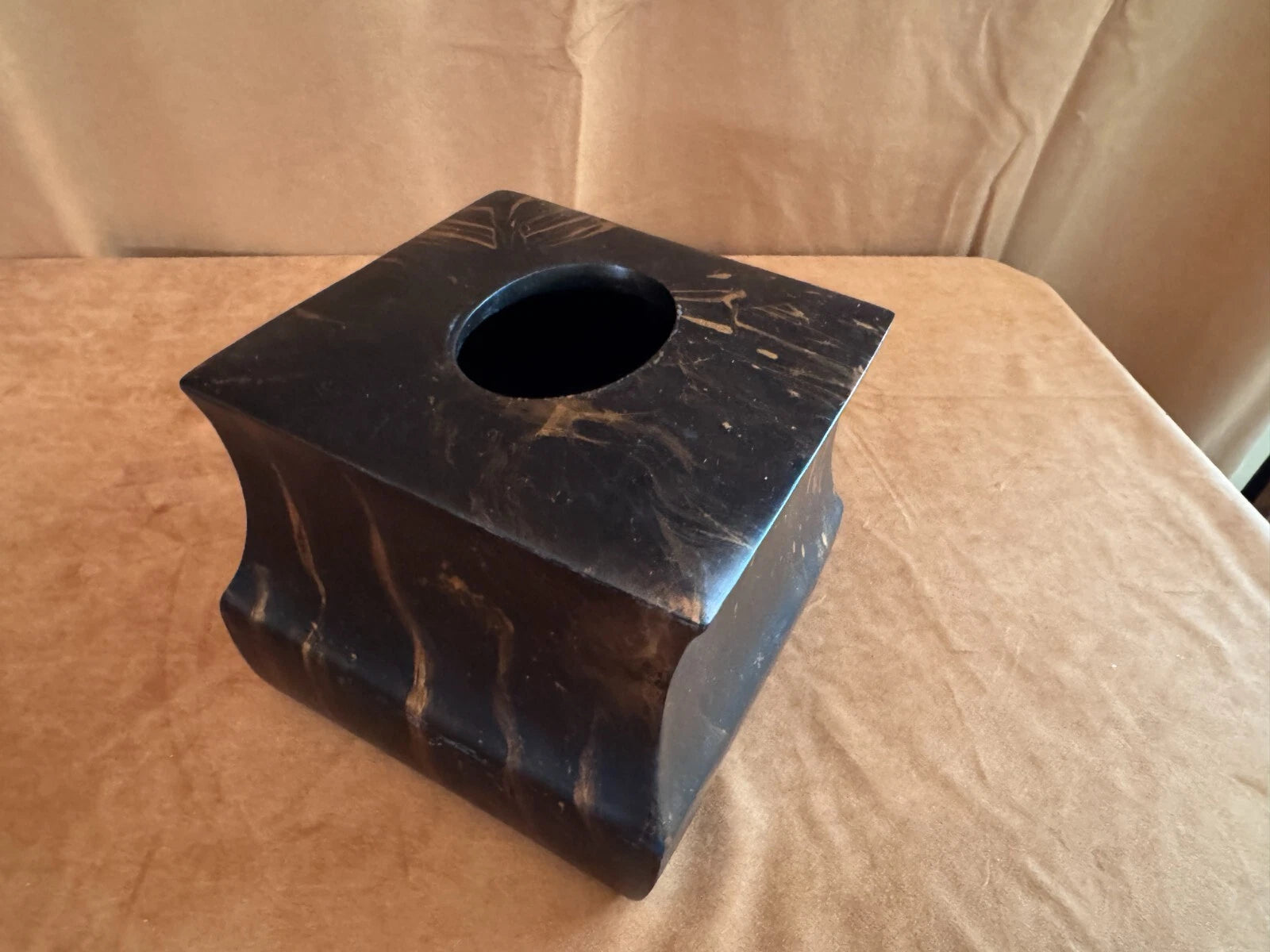 Montego Gold Dust Tissue box Holder cube upright bathroom accessories vintage | eBay