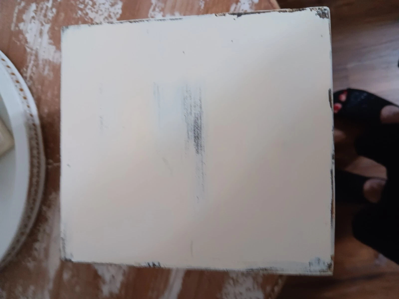 Wooden Tissue Box White Fleur De Leis Cottagecore Shabby Chic | eBay