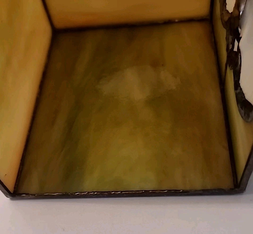 Vtg. Leaded Stained Glass Tissue Box Cover Slag With Sea Shells EUC | eBay