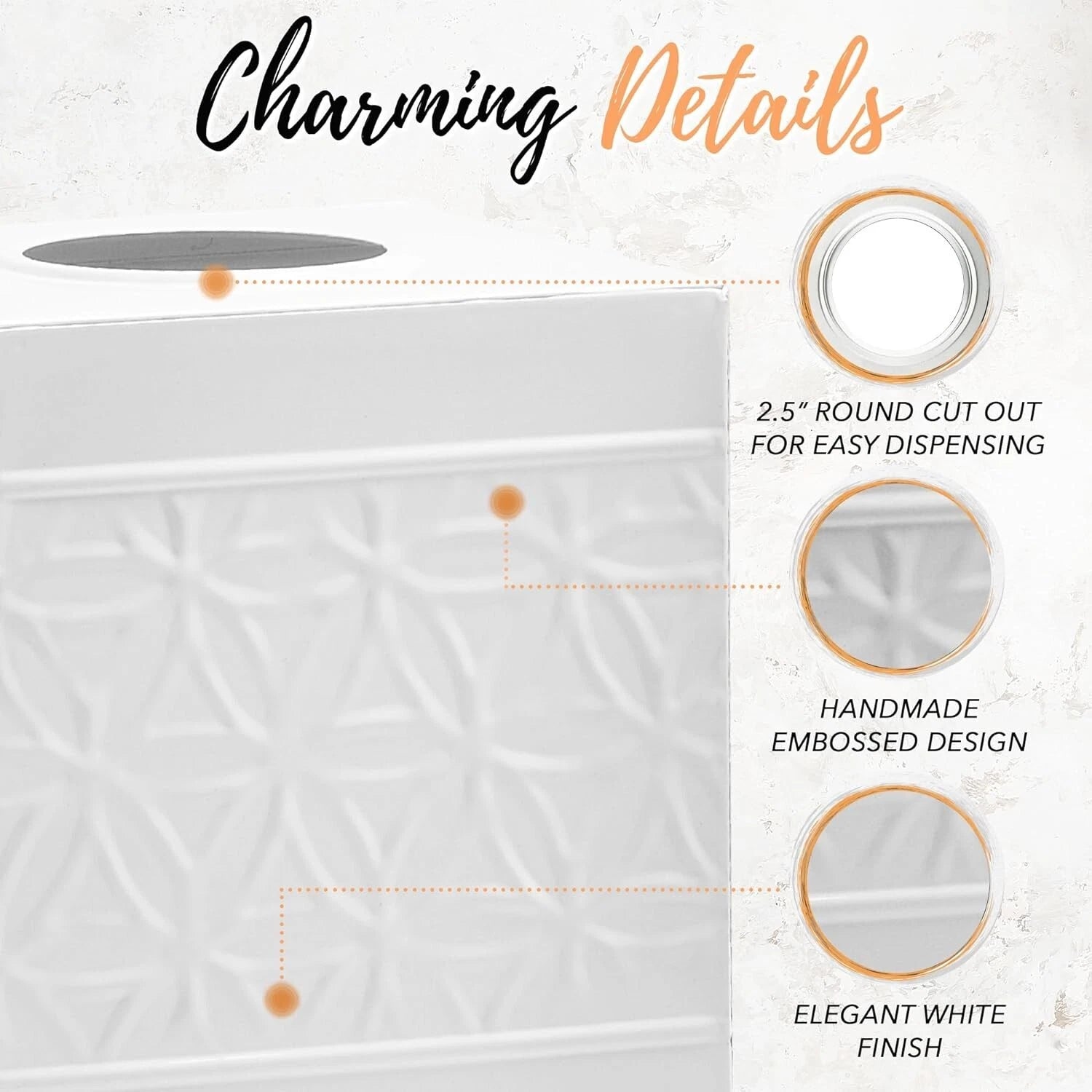 Autumn Alley White Tissue Box Cover Square, White Bathroom Accessories | eBay