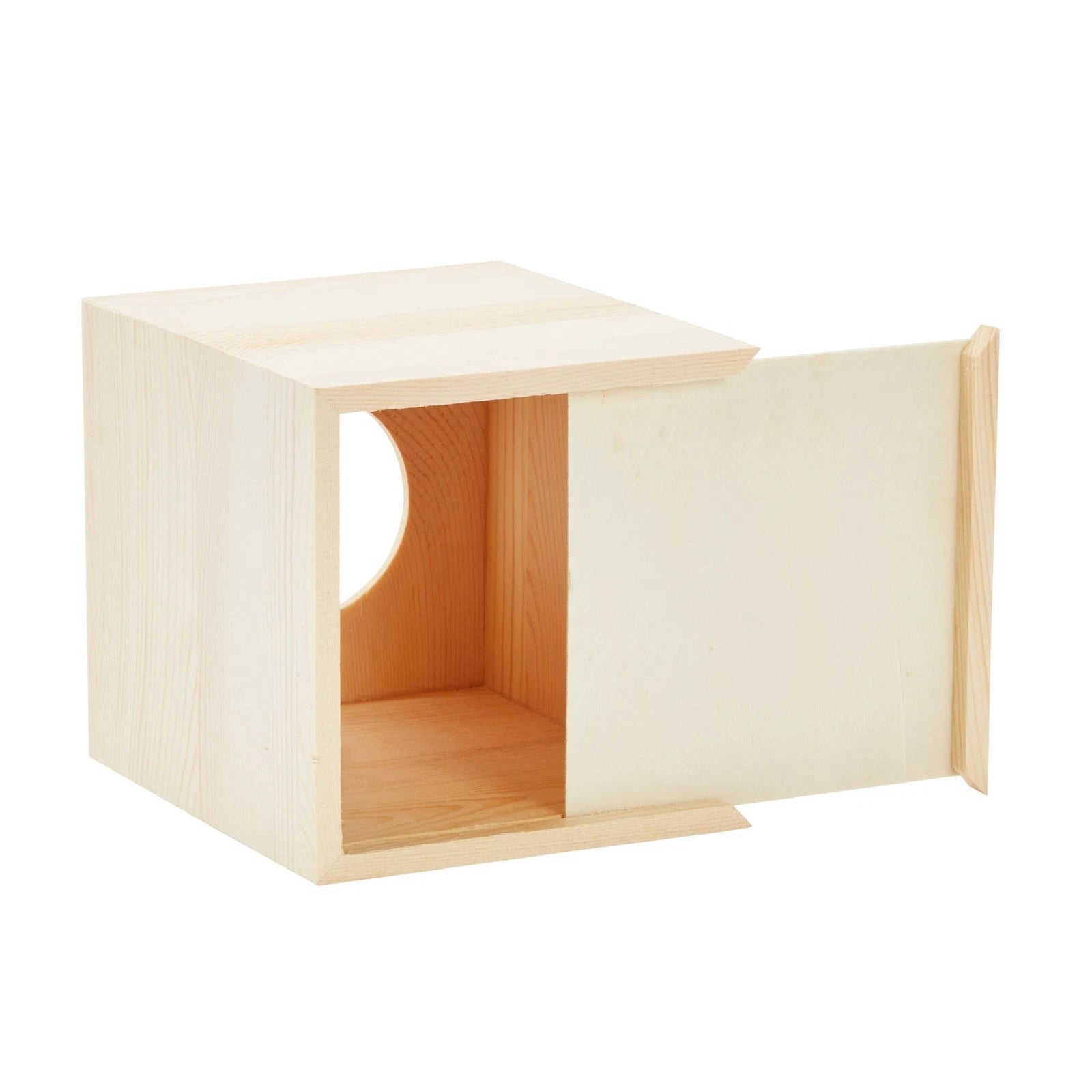 Unfinished Wood Tissue Box Cover, Square Wooden Holder with Slide Out Bottom | eBay