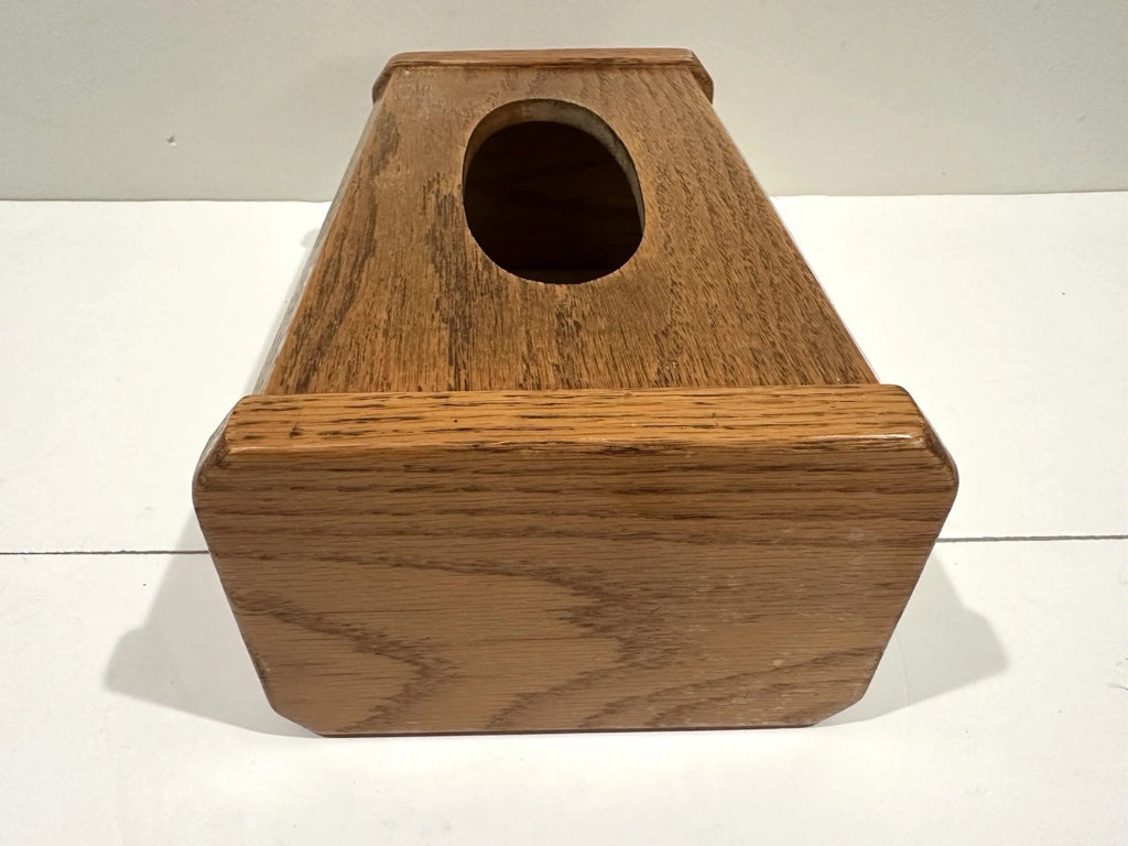 Vintage JC Penny Oak Wood Tissue Box Holder Dispenser Cover Rattan Look 80s Nice | eBay