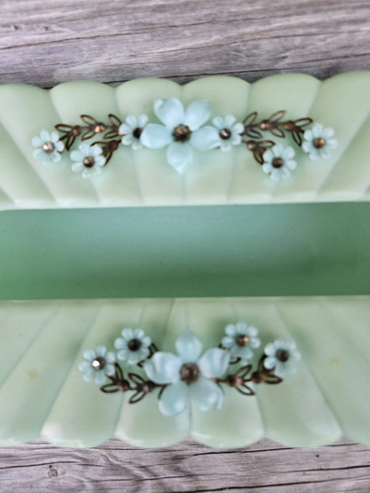 Vtg 60s Menda Co. Tissue Box Holder Cover Rectangle Mint Foam Green Floral Photo | eBay