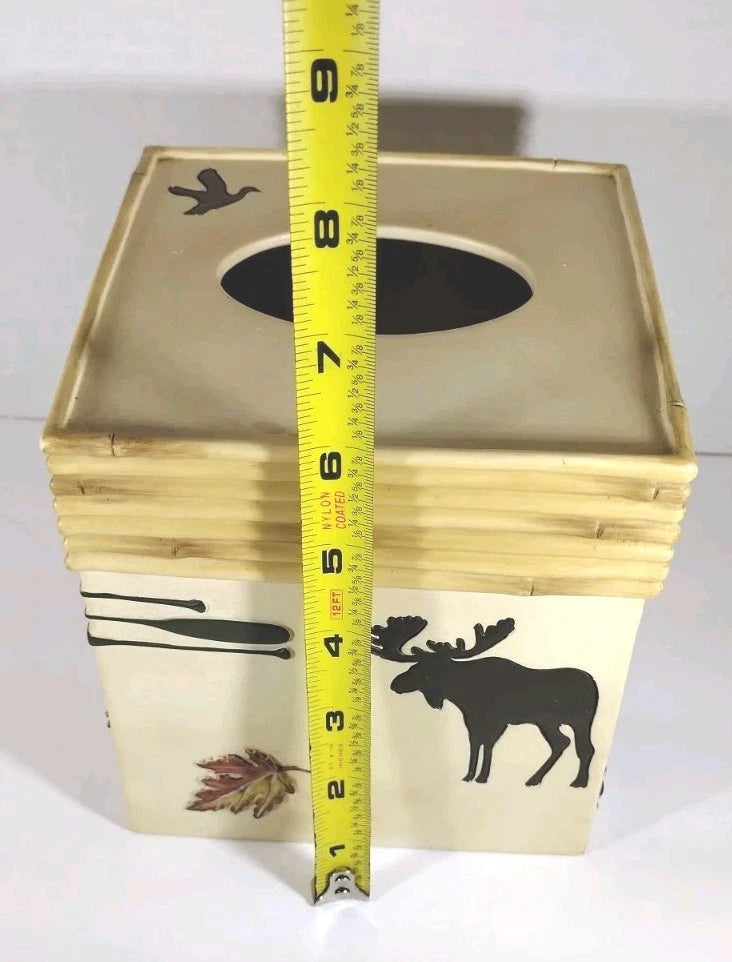 Outdoorsman Square Facial Tissue Cube Cover Bathroom Decor Accessory Cabin Lodge | eBay