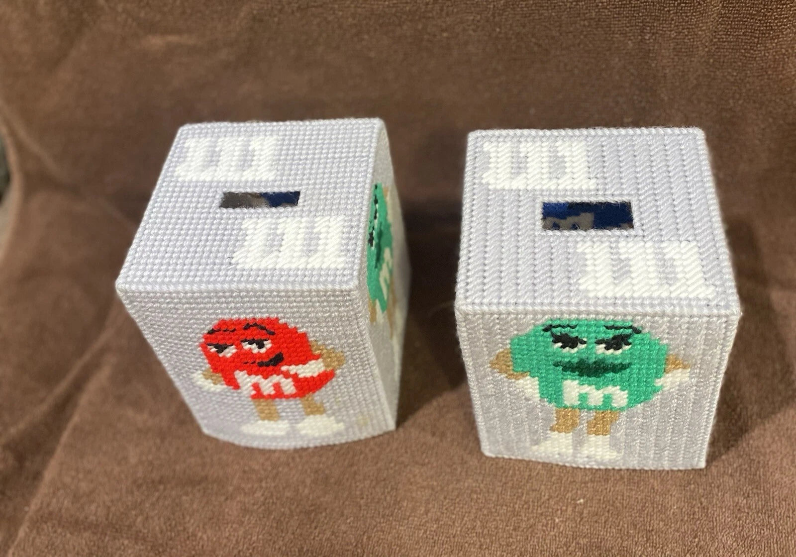 Pre Owned (2) Beautiful Decorative Handmade M & M Tissue Box Covers | eBay