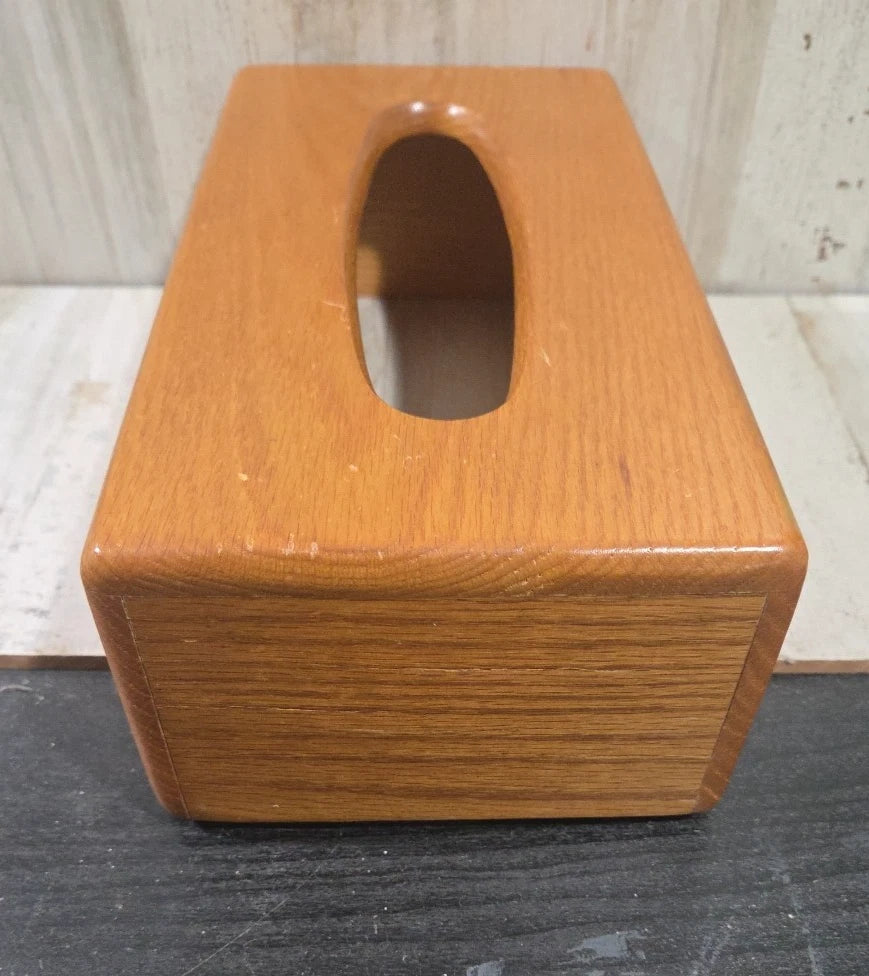 Vintage Oak Wood Tissue Box Dispenser Rectangle Retro Fits 10”x5” Kleenex Holder | eBay