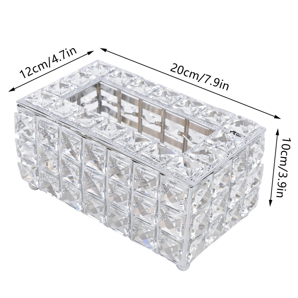 Rhinestone Rectangular Crystal Tissue Box Napkin Case Paper Tissue Holder Box US | eBay