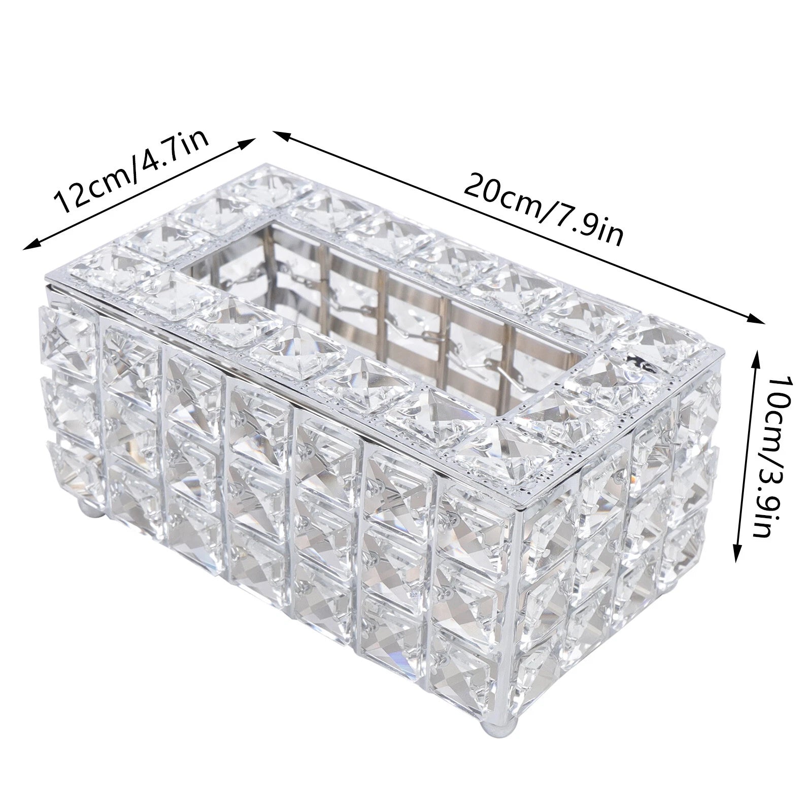 Rhinestone Rectangular Crystal Tissue Box Napkin Case Paper Tissue Holder Box US | eBay