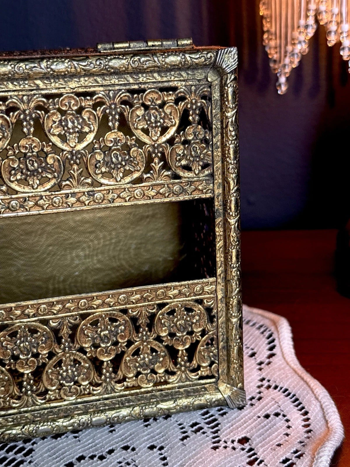 Vintage Gold Filigree Hinged Tissue Box Cover | Ornate Hollywood Regency Style | eBay