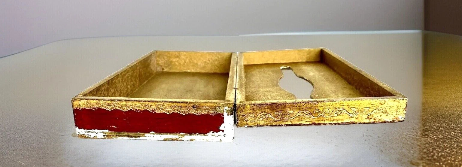 Vintage Red & Gold Tole Painted Tissue Holder/Box Florentine Italy | eBay