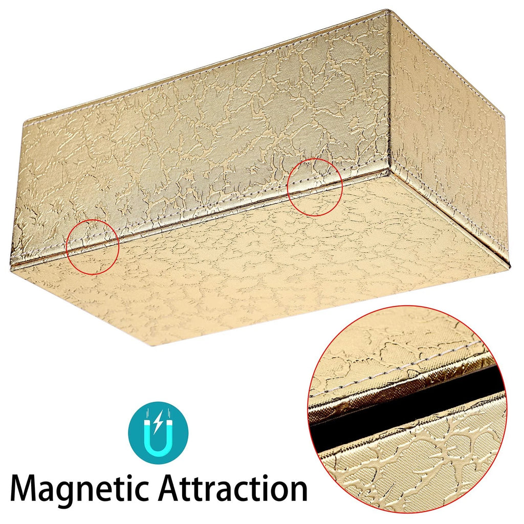 Gold Rectangular Tissue Box Cover Stylish with Magnetic Bottom for Easy Refill | eBay