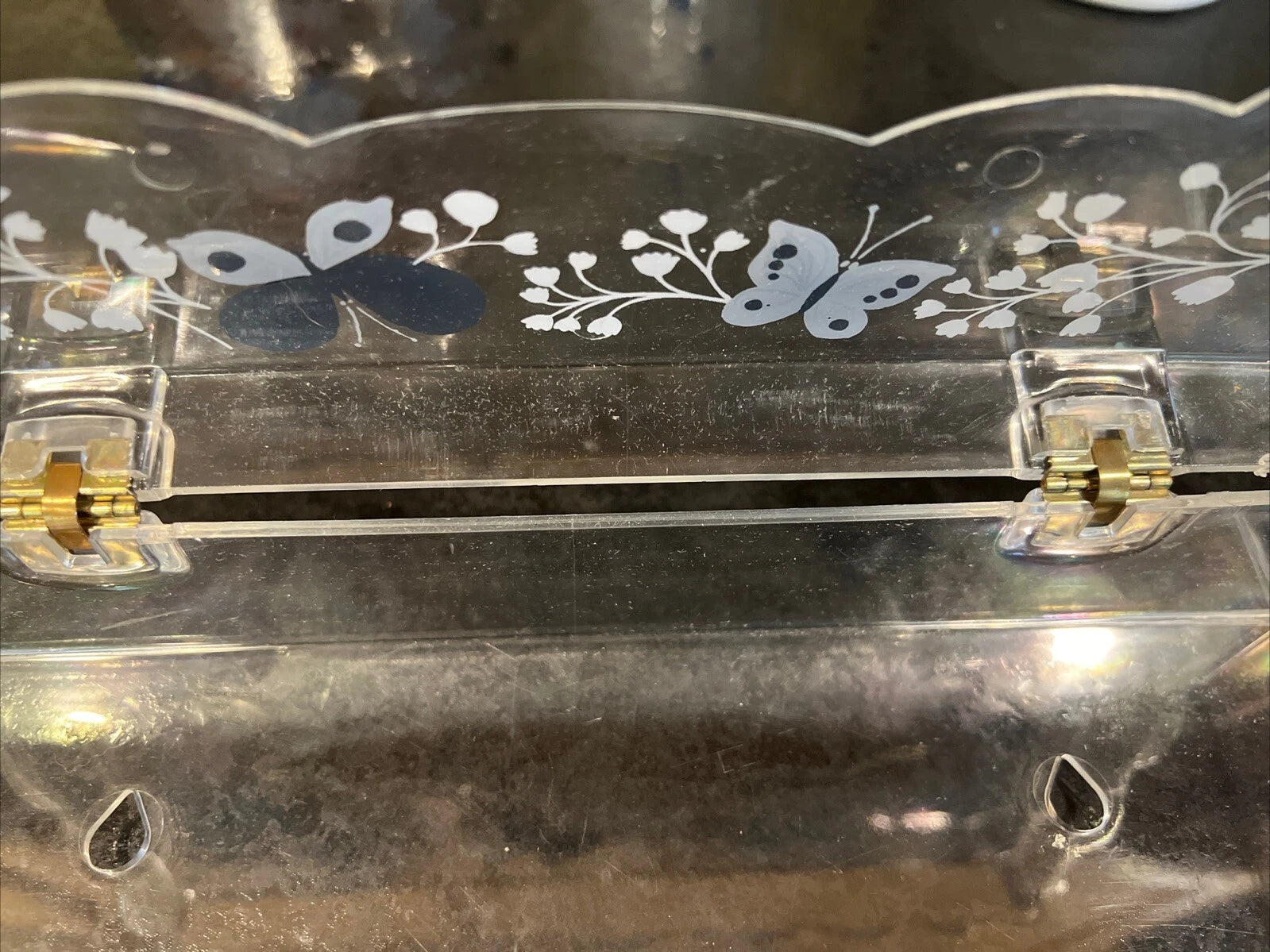 Vintage Tissue Box Holder Butterflies Wolff Products USA Acrylic | eBay